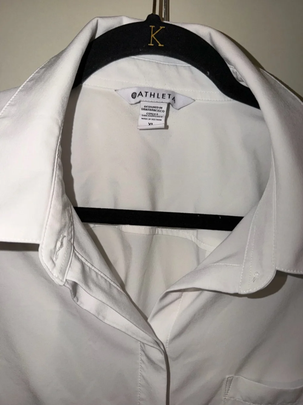 Athleta Women's White Long-Sleeve Button-Front Shirt XL - Picture 4 of 12